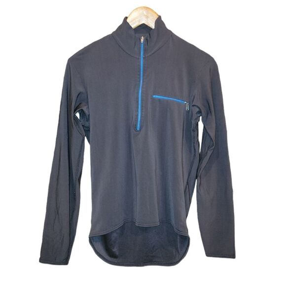 Patagonia Black 3/4 Zip Longsleeve Running Top Shirt M - Picture 1 of 11